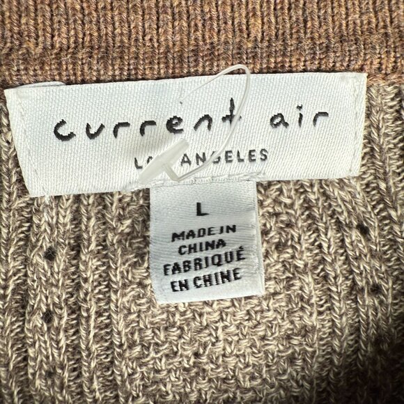 Current Air Womens Polo Sweater NWOT Brown 100% Cotton Size L Academia - Picture 4 of 9